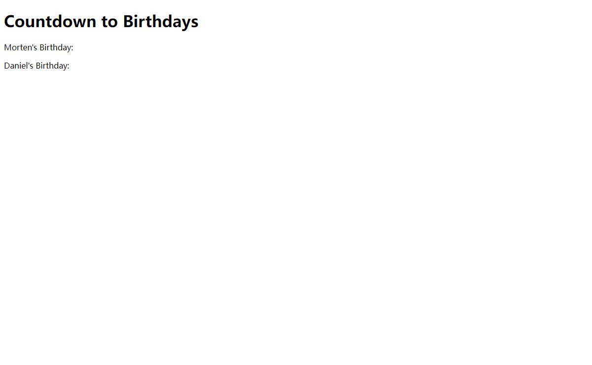 Countdown to Birthdays