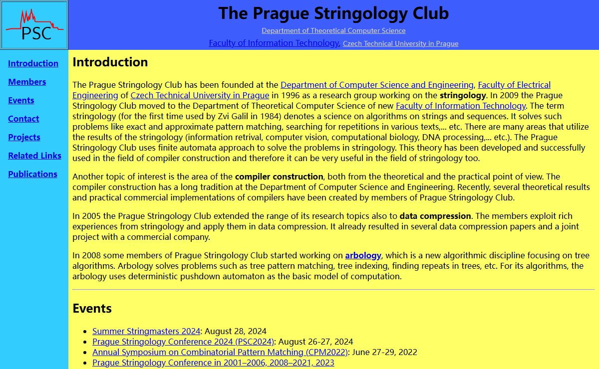 The Prague Stringology Club