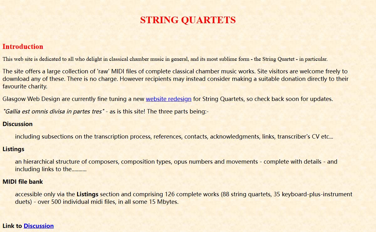 Classical Chamber Music MIDI Files