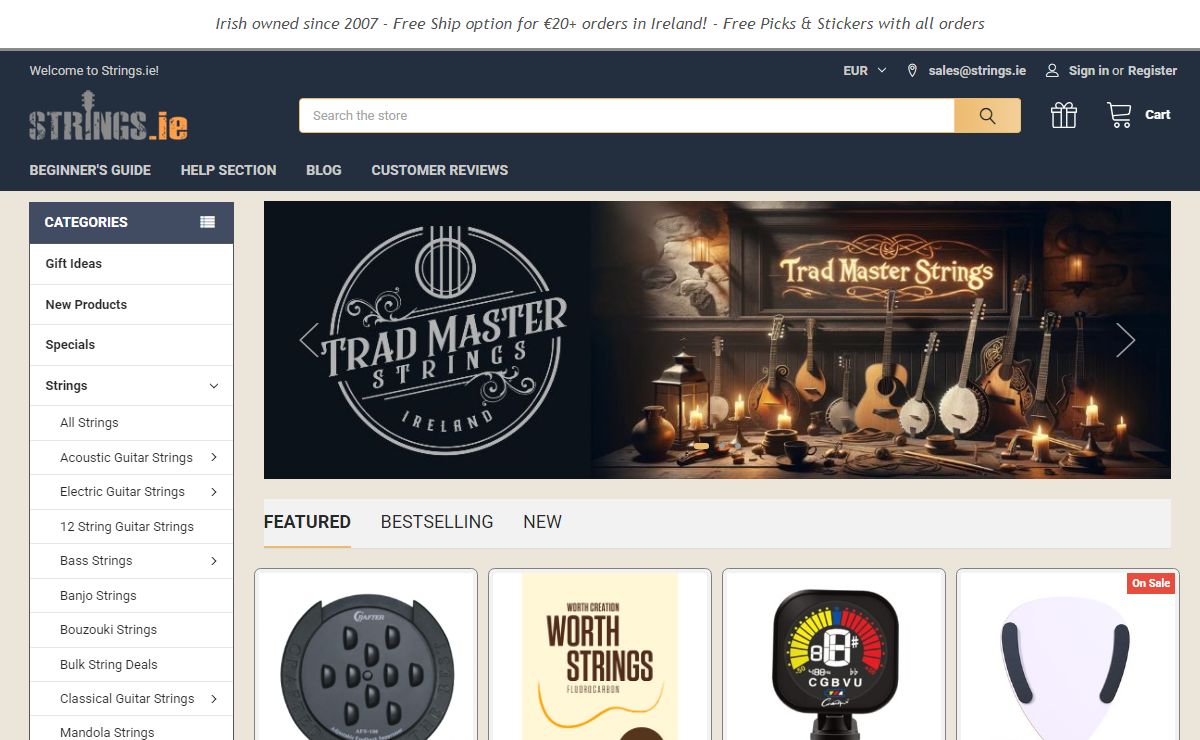 Ireland's Guitar Strings & Accessories store. Free Irish Shipping
