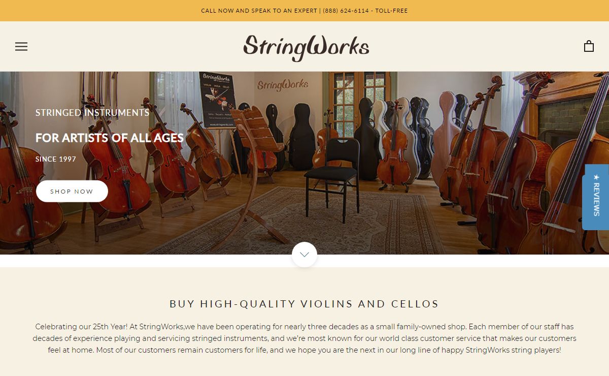 Buy High Quality Violas Cellos & Violins for Sale Online | StringWorks