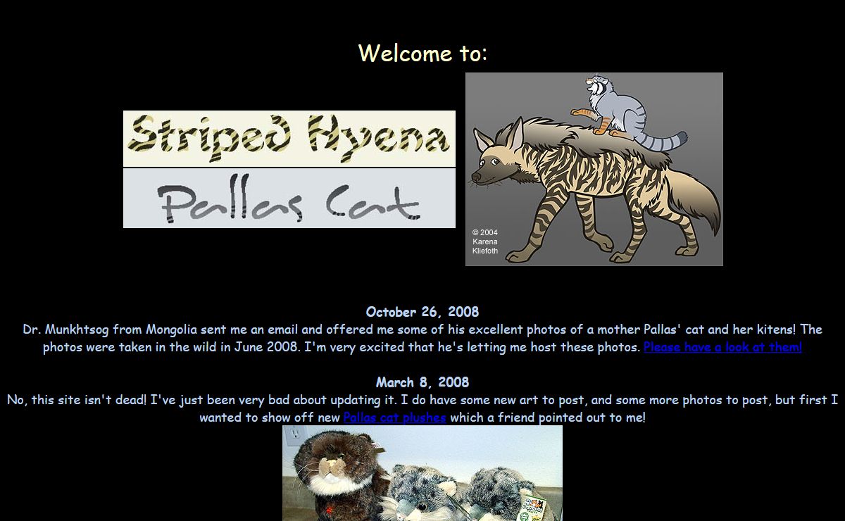 Welcome to stripedhyena and pallascat!
