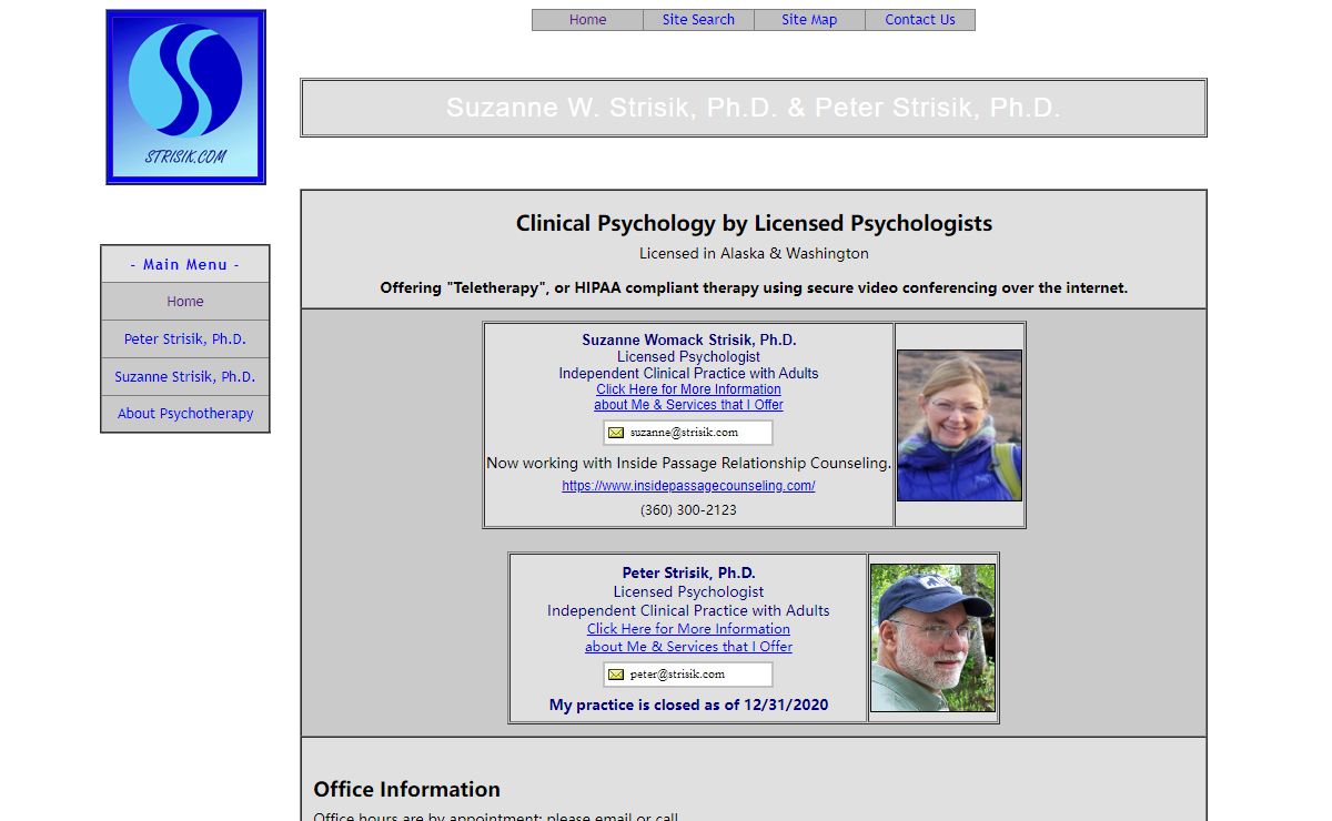 Peter Strisik, Ph.D. and Suzanne Womack Strisik, Ph.D. - Anchorage Alaska Psychologists Clinical Psychologists
