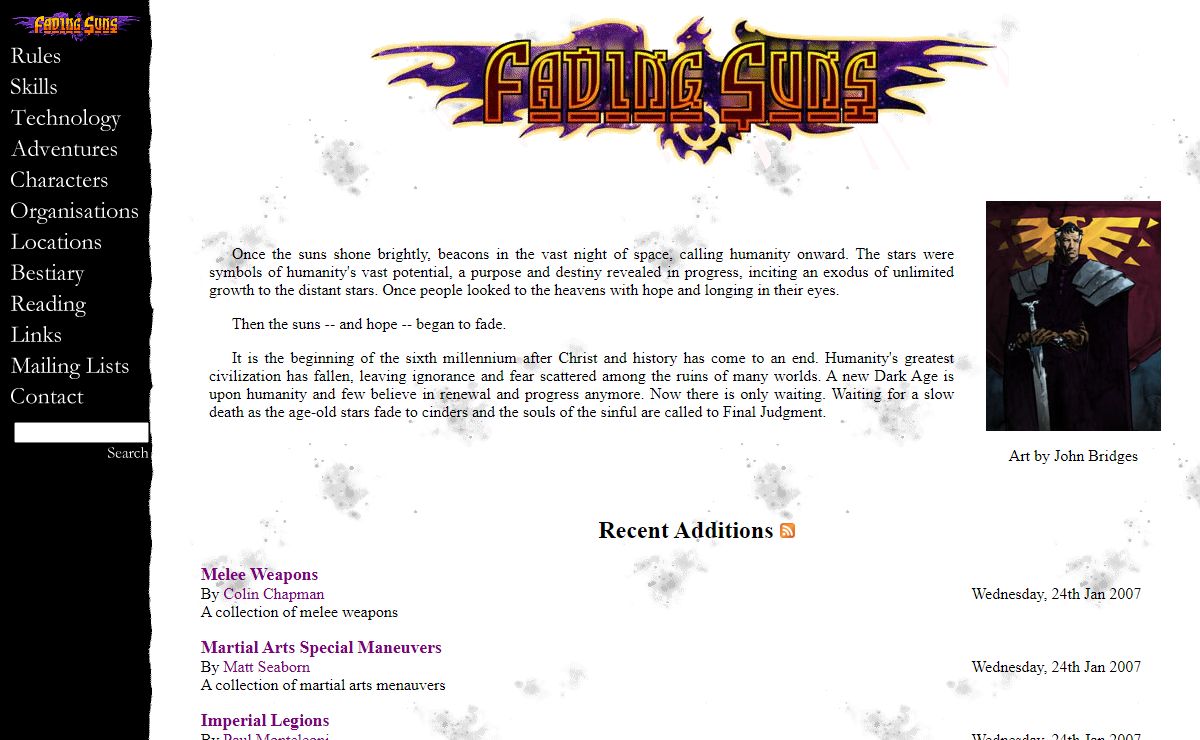 Fading Suns Webpage