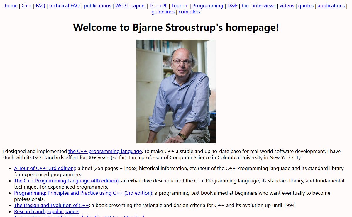 Bjarne Stroustrup's Homepage