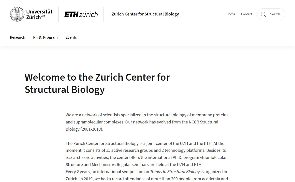 Welcome to the Zurich Center for Structural Biology | Zurich Center for Structural Biology | UZH