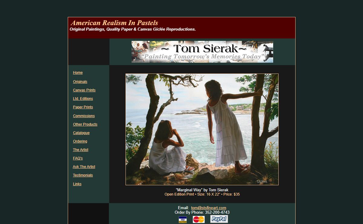 Tom Sierak, American Realism In Pastels, Original Paintings, Limited Edition Prints & Open Edition Prints
