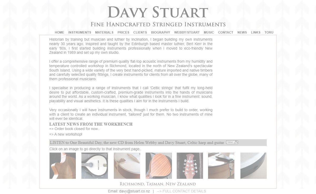 Davy Stuart, Fine handcrafted stringed instruments