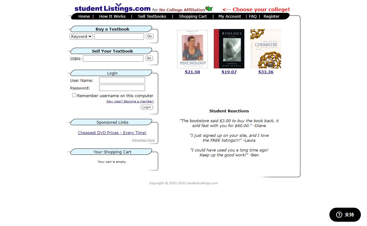 studentListings.com: Buy and Sell Used Textbooks!