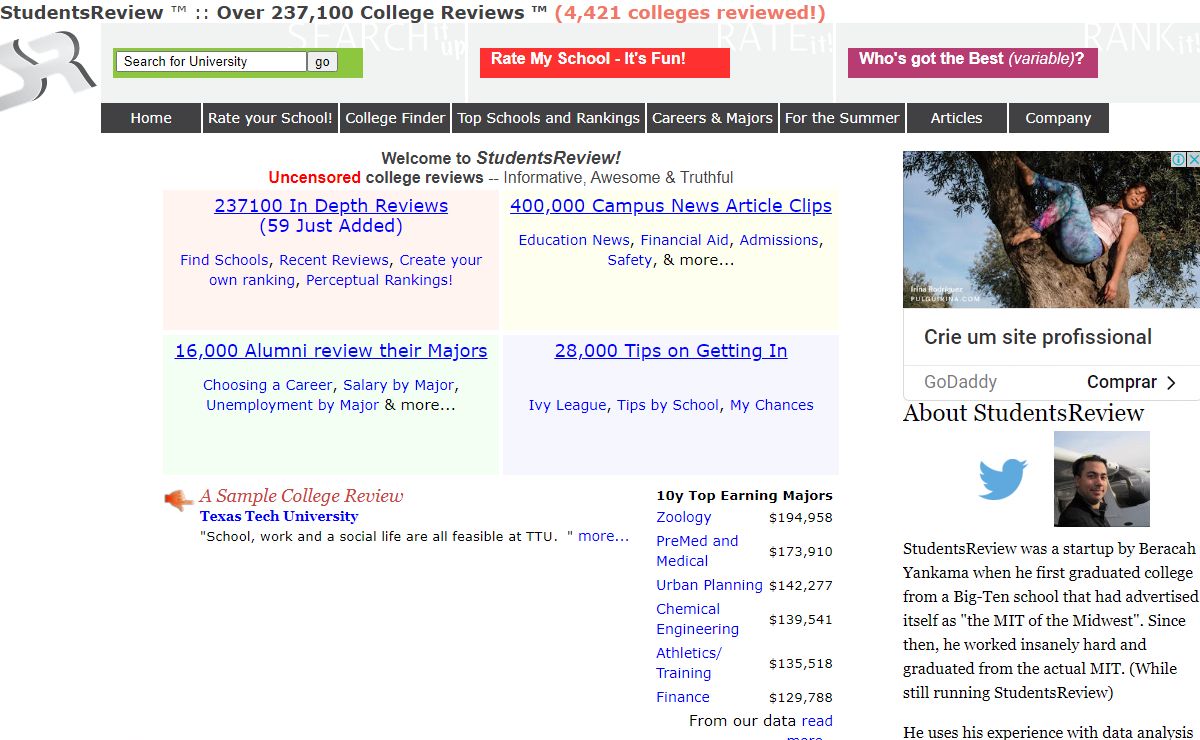 College Reviews: StudentsReview : Over 237100 College Reviews ™ (4,421 colleges reviewed!)