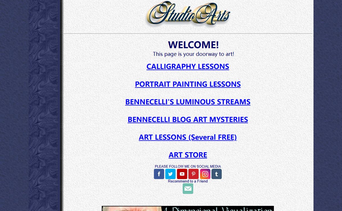 Studio Arts Main Menu