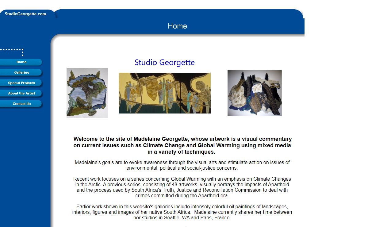 Studio Georgette: The Website of Madelaine Georgette. Global Warming Artworks. Greek landscape artist, South African art