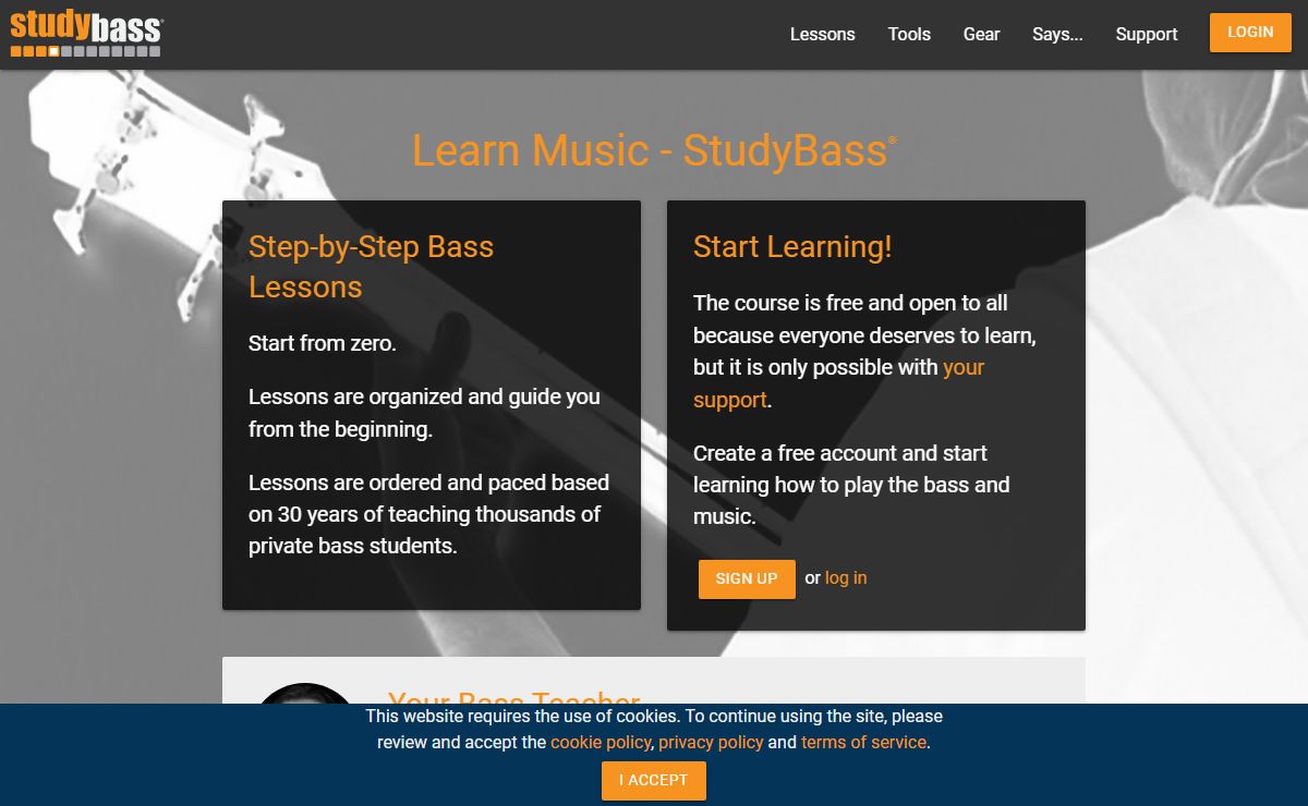 StudyBass - Free interactive online bass lessons
