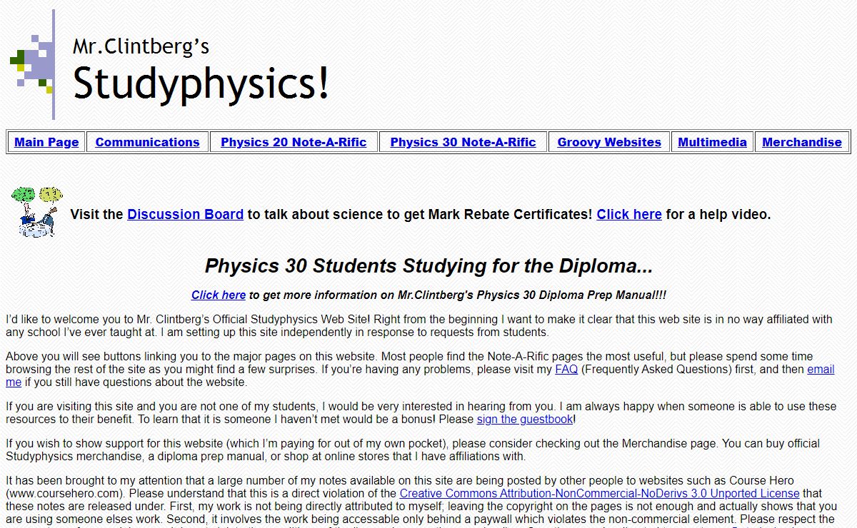 Mr. Clintberg's Studyphysics!