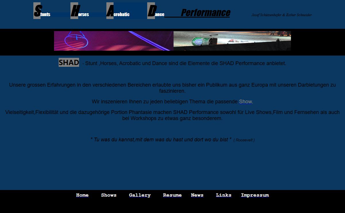 SHAD Performances Stunt Horses Artistic Dance Pferdestunts Trickreiten Stuntman Cascadeure Filmpferd
