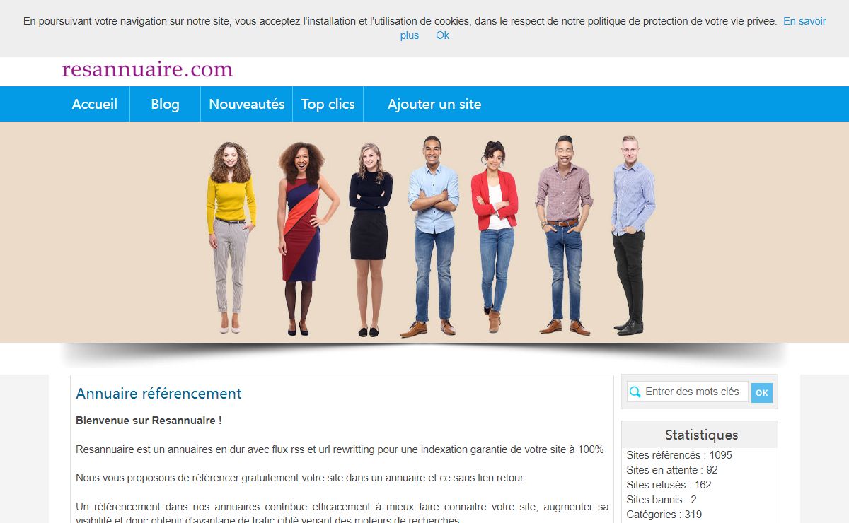 Resannuaire: référencement sur un annuaire optimisé, liens en durs.
