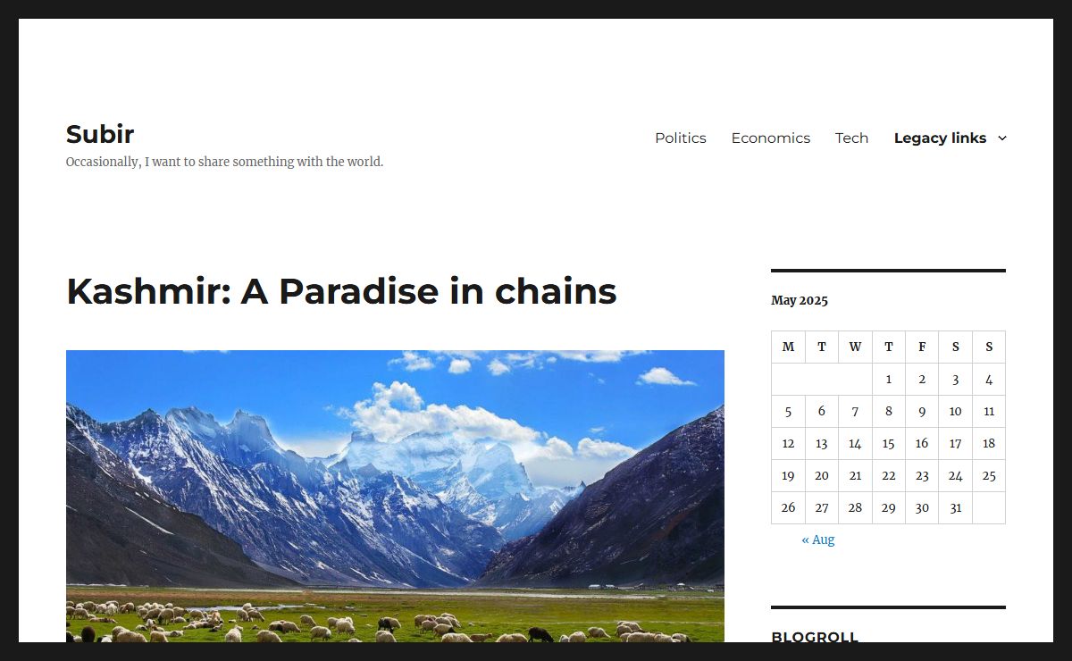 Subir – Occasionally, I want to share something with the world.