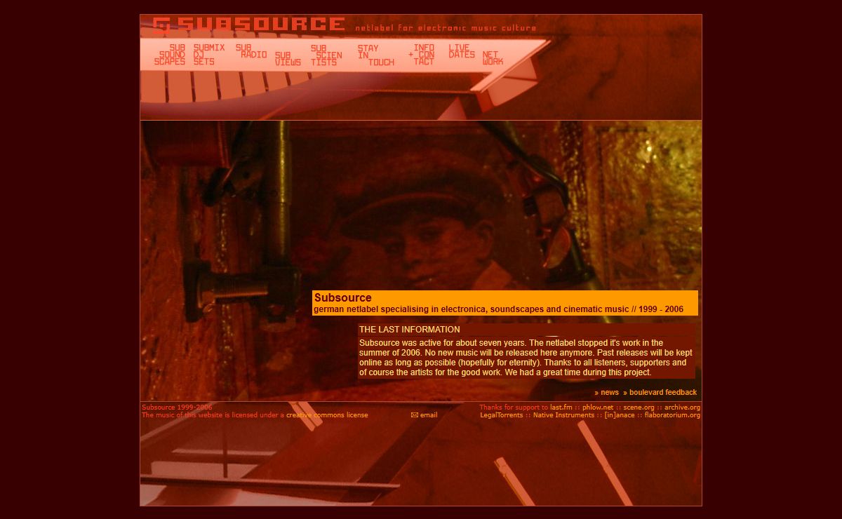 Subsource - german netlabel specialising in electronica, soundscapes and cinematic music