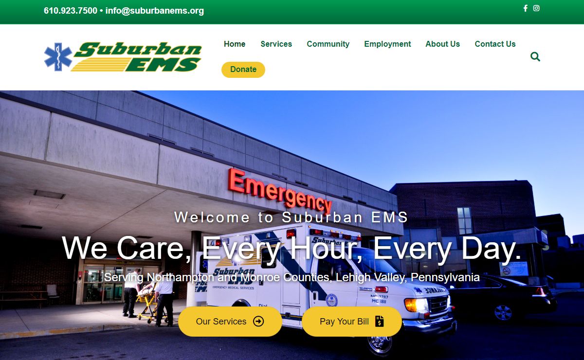 Suburban EMS – A not-for-profit ambulance service in Northampton and Monroe Counties, Lehigh Valley, PA