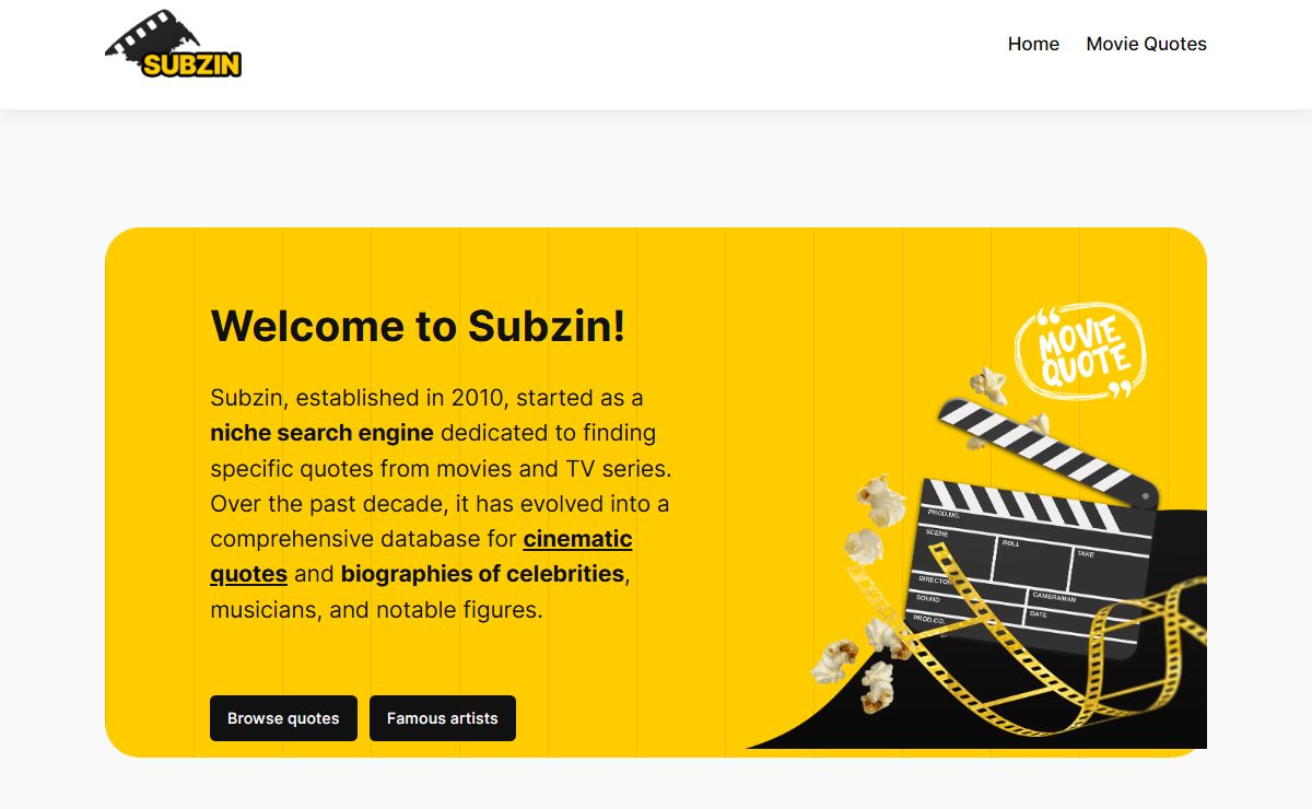 Subzin - comprehensive database for cinematic quotes and biographies of celebrities, musicians, and notable figures - Subzin.com