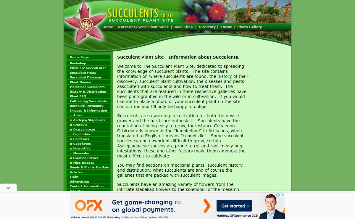 Succulent Plant Site - Information on the cultivation of succulents