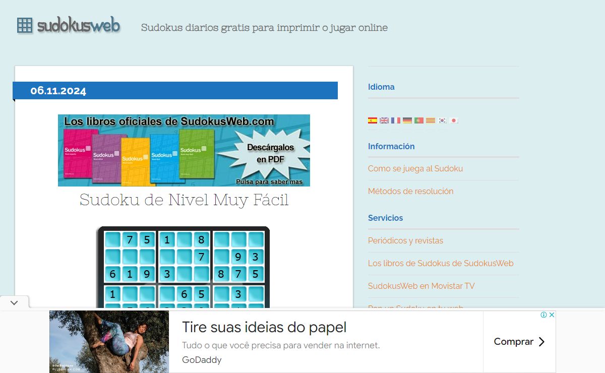 SudokusWeb.com - Sudokus diarios gratis para imprimir o jugar online - Sudokus diarios gratis para imprimir o jugar online