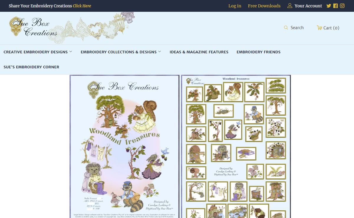 Machine Embroidery Designs by Sue Box – Sue Box Creations