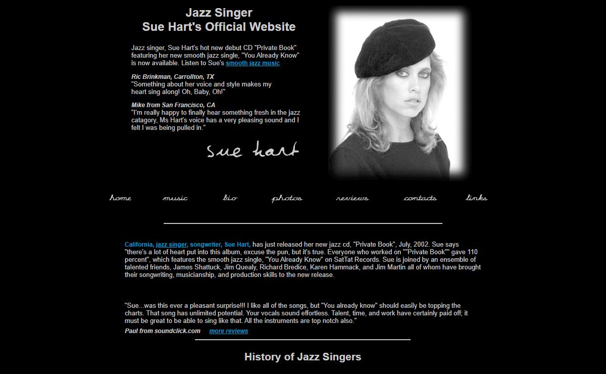 Jazz Singer - Sue Hart's official website