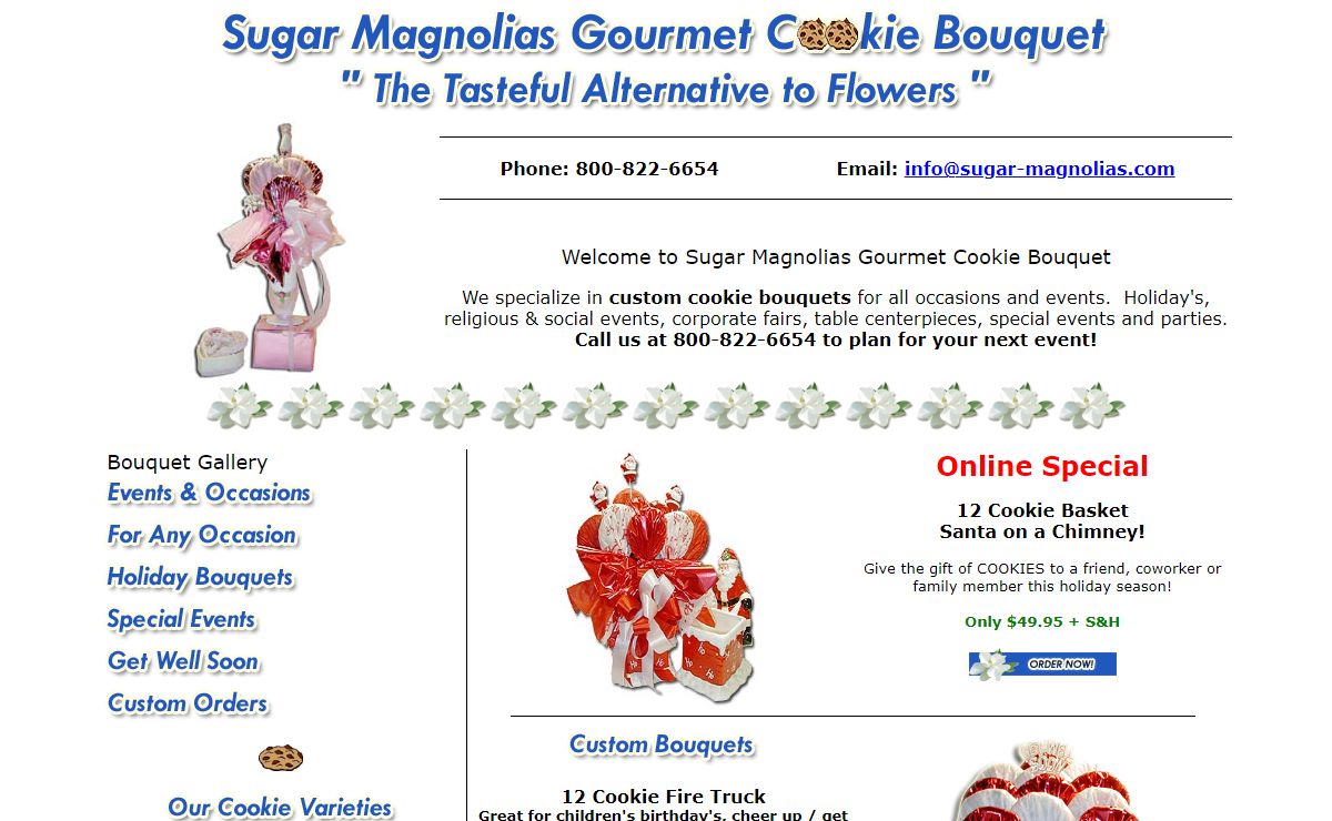 Sugar Magnolias Gourmet Cookie Bouquet - Custom Cookie Baskets