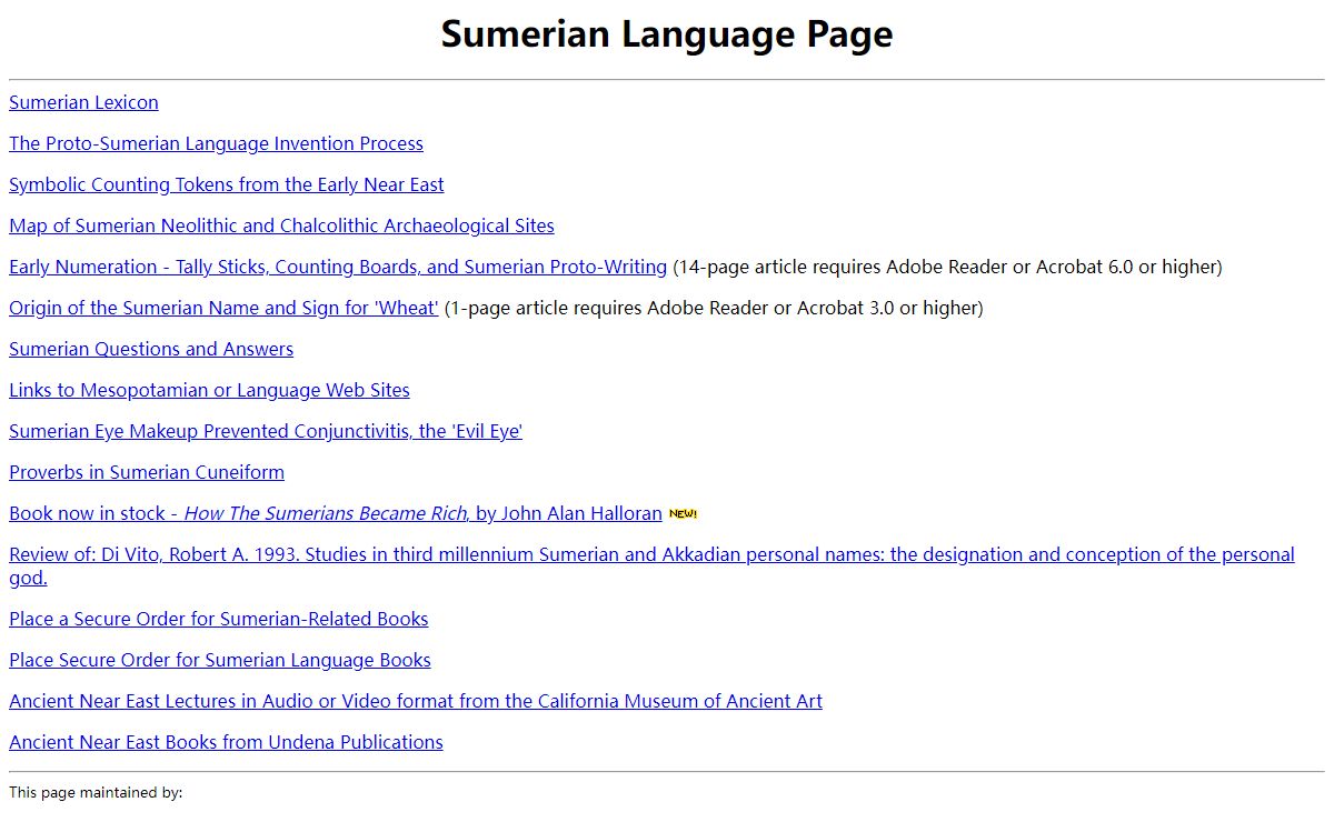 Sumerian Language Page