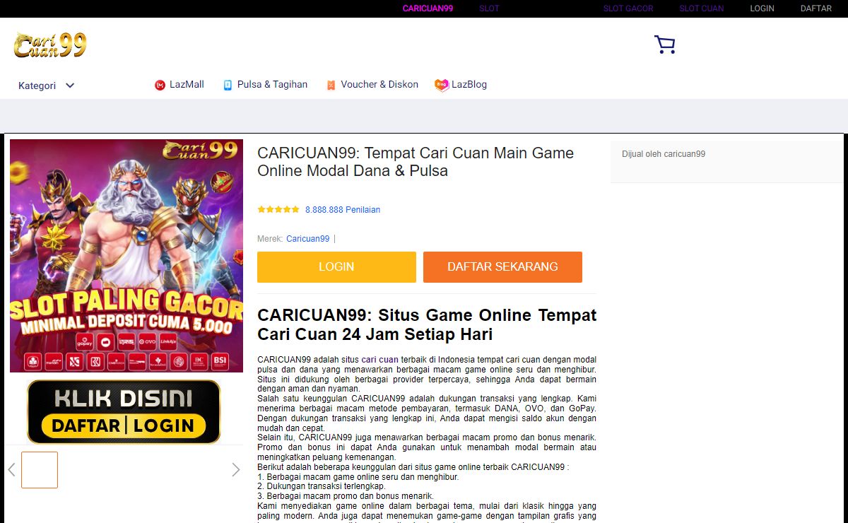 CARICUAN99: Tempat Cari Cuan Main Game Online Modal Dana & Pulsa