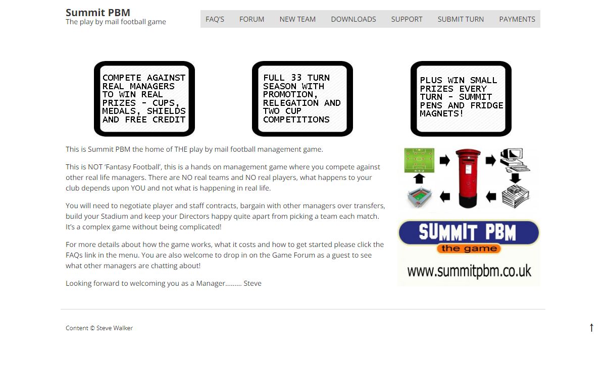 Summit PBM – The play by mail football game