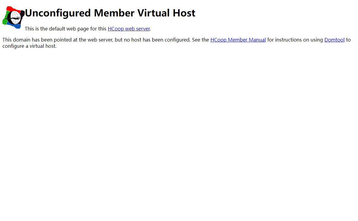 Unconfigured Member Virtual Host