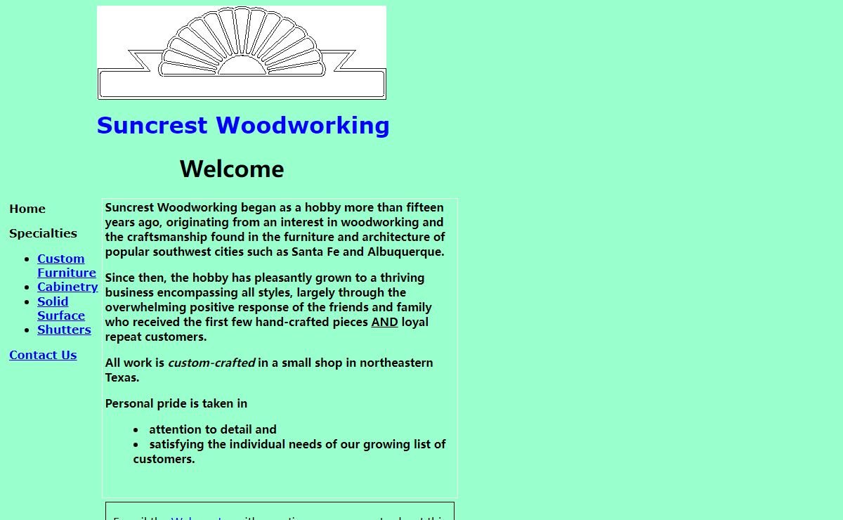 Suncrest page template