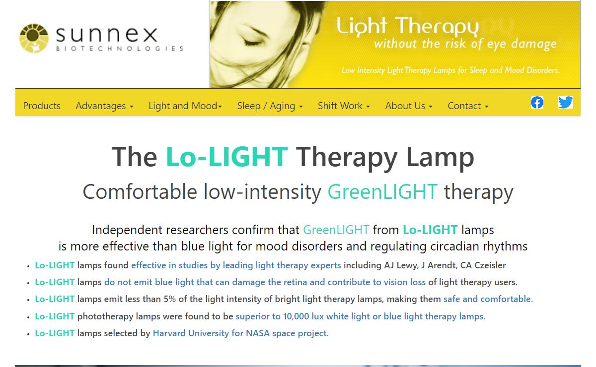 Comfortable, safe Lo- Light therapy for mood and sleep disorders