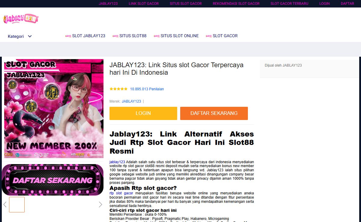 Jablay123: Link Alternatif Akses Judi Rtp Slot Gacor Hari Ini Slot88 Resmi
