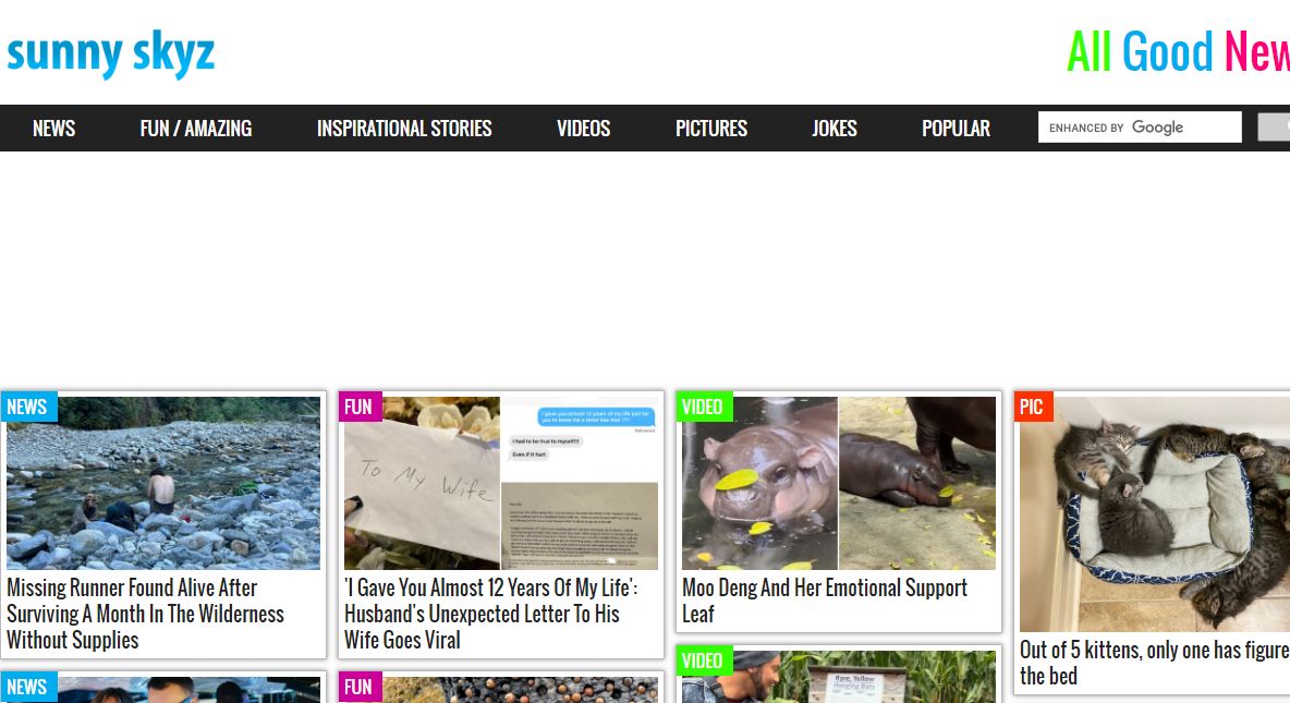 Sunny Skyz: Positive Upbeat Media. Good News, Inspirational Stories, Happy Pictures and Videos