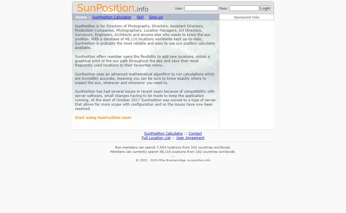 SunPosition Calculator