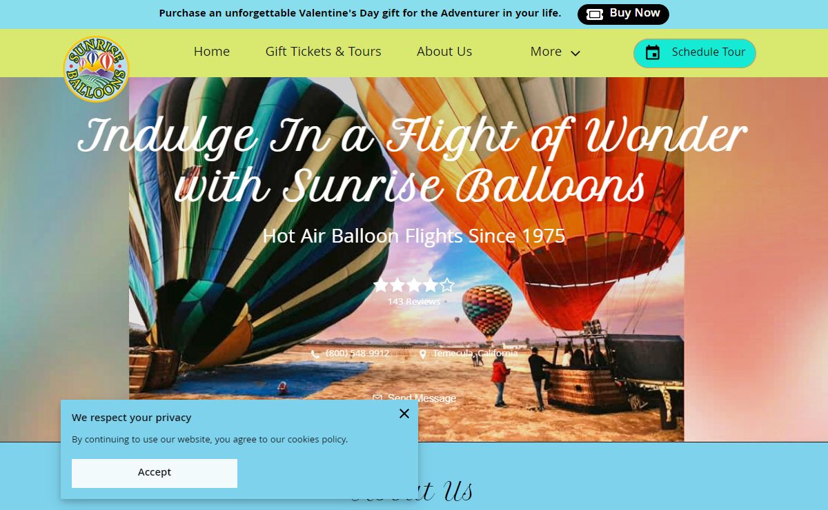 Sunrise Balloons | Hot Air Balloon Rides and Wine Tours | Temecula, CA