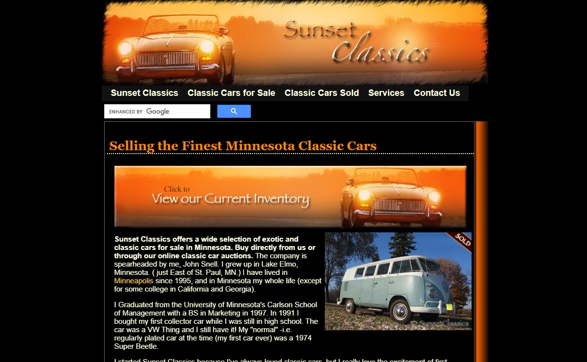 Minnesota Classic Cars for Sale at Sunset Classics