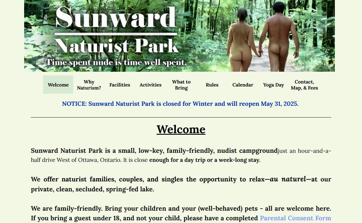 Welcome to Sunward Naturist Park - Sunward Naturist Park 2024