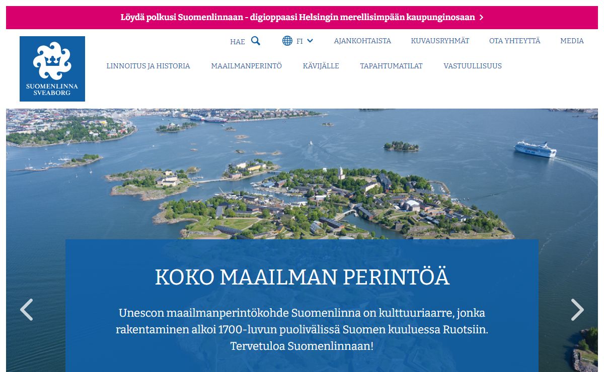 Suomenlinnan viralliset sivut