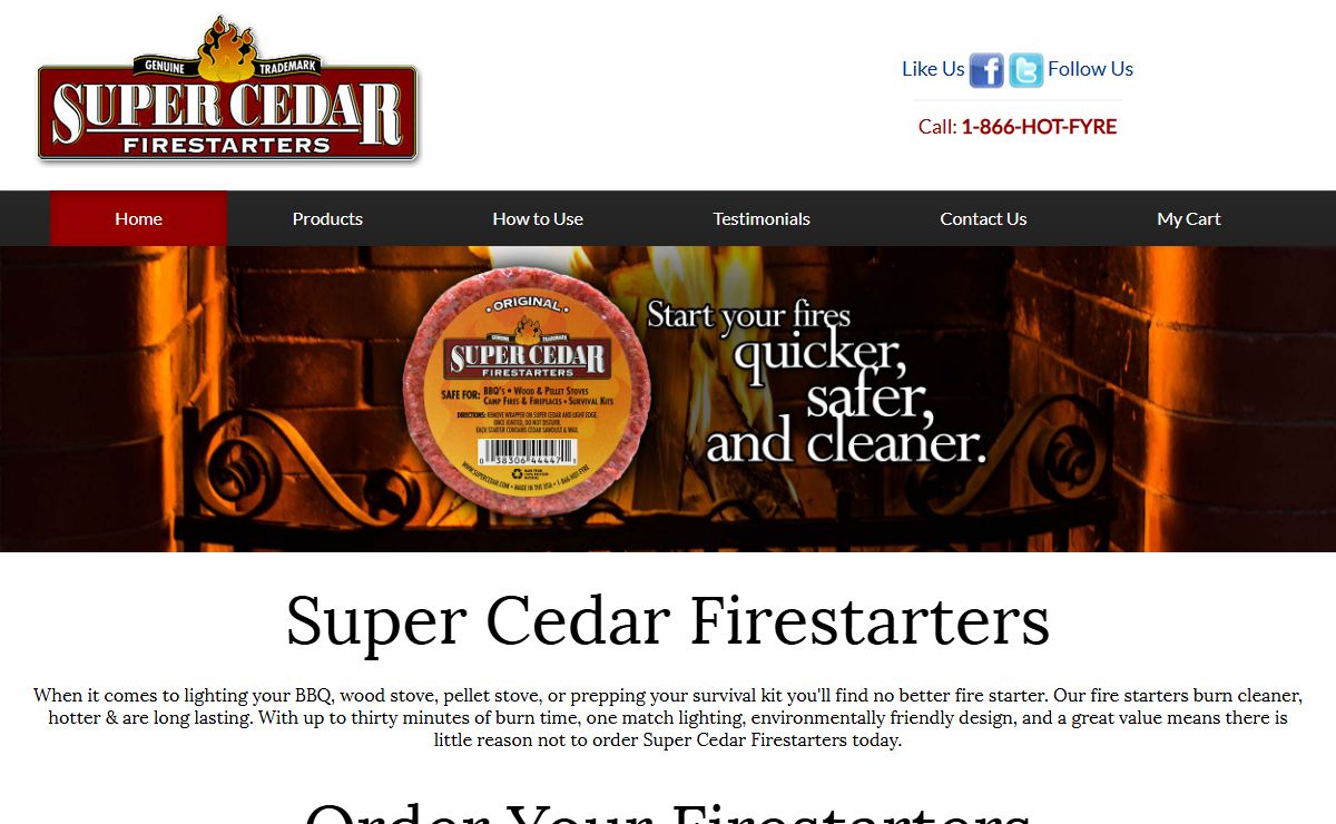 Super Cedar Firestarters | Manufacturer and distributor of fire starters