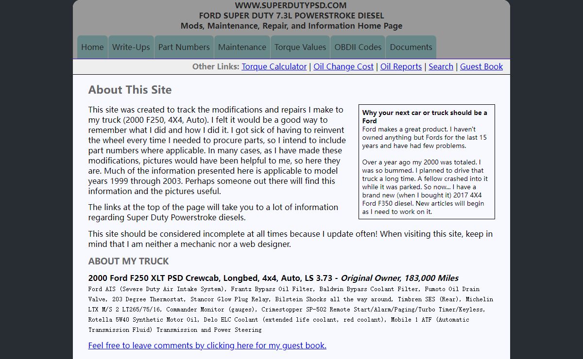 Superdutypsd.com | FORD SUPER DUTY 7.3L POWERSTROKE DIESEL Mods, Maintenance, Repair and Information Home Page