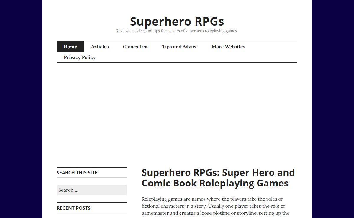 Superhero RPGs – Reviews, advice, and tips for players of superhero roleplaying games.