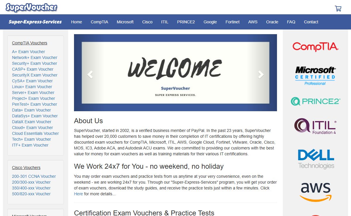 CompTIA / Certiport Exam Discount Prometric / VUE Test Voucher (Vouchers): A+, Network+, Security+..