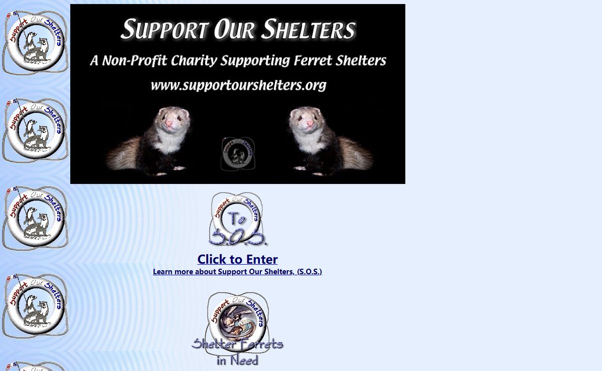 Support Our Shelters, S.O.S. helping shelters help shelter ferrets
