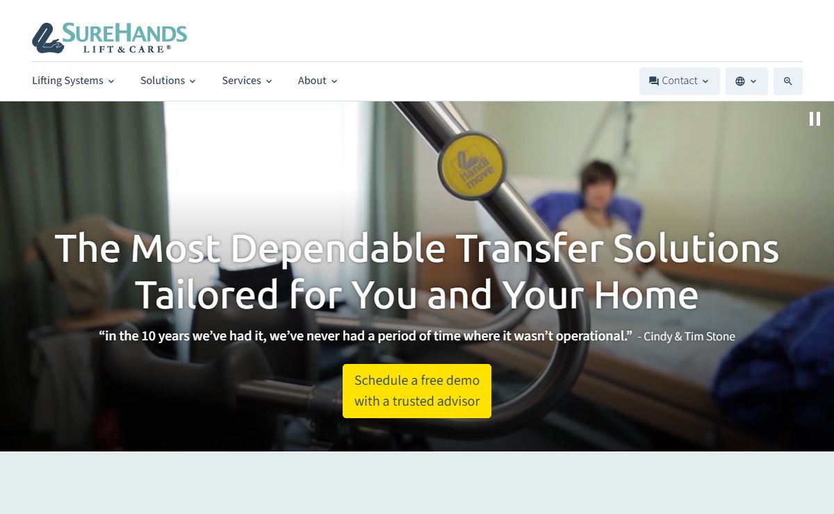 SureHands | Home Mobility Lifts | Homecare Ceiling Lifts | Power Patient Lifts - SureHands