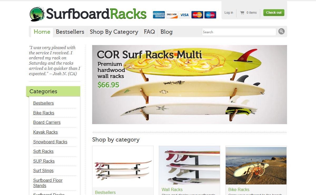 SurfboardRacks.com | Lowest Price Guarantee for Surfboard Roof Racks, Bike Racks, Wall Racks | Free Delivery over $99