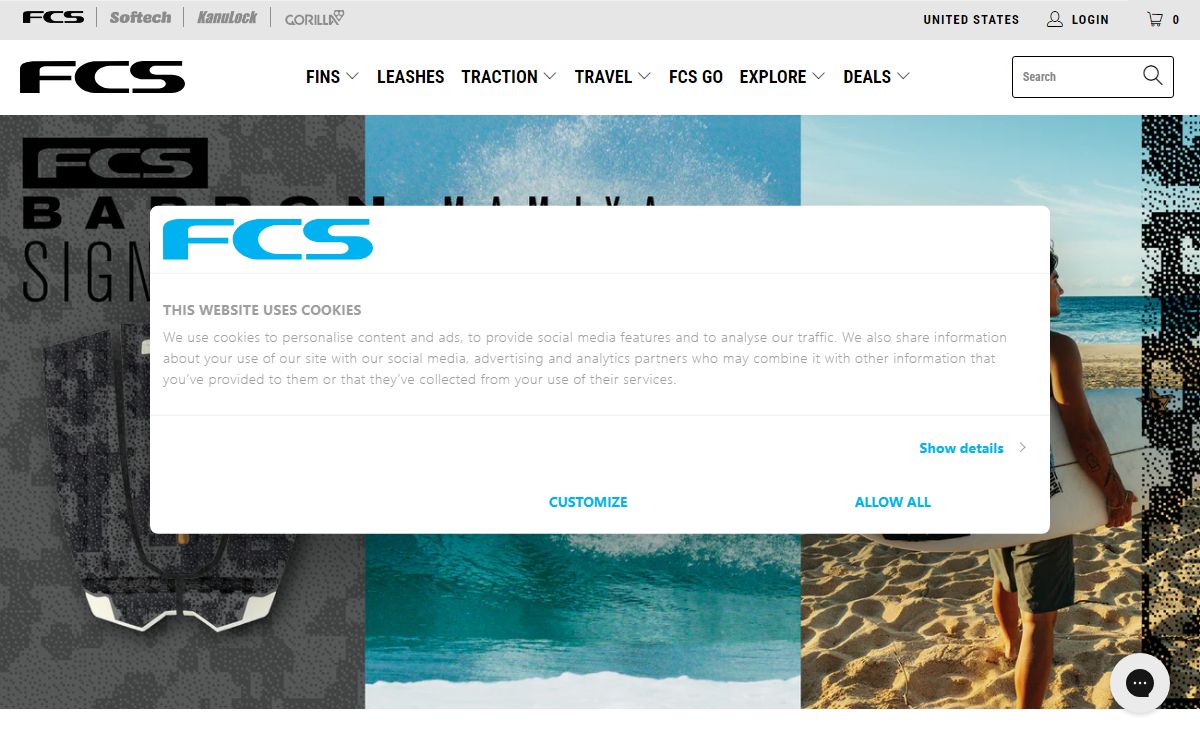 FCS USA: Surfboard Fins, Covers, Traction, Leashes, Surf Accessories